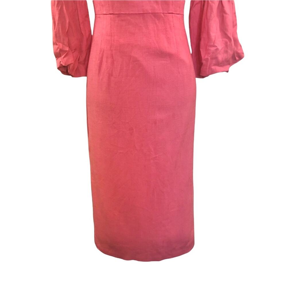 Veronica Beard Amalita Tea Length Pencil Midi Dress Bell Sleeve Melon Size 2 NWT - Picture 10 of 12